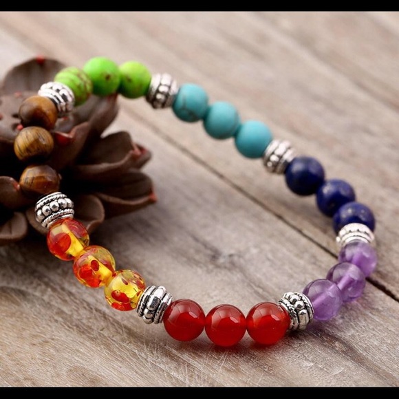 Hot 7 Chakra Healing Beads Bracelet For Men - Picture 2 of 7